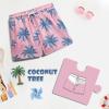 imageBRISIRA Boys Swim Trunks Bathing Suit with Mesh Liner Quick Dry Youth Teen Swim Shorts Kids Swimsuit UPF 50 5t16YLightpinkcoconuttree