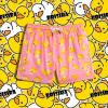 imageBRISIRA Boys Swim Trunks Swim Shorts with Compression Liner Stretch Bathing Suit Swimsuit Toddler Kids Youth Teen Quick DryPink Yellowduck