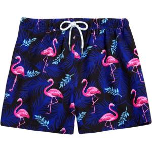 imageBRISIRA Boys Swim Trunks Bathing Suit with Mesh Liner Quick Dry Youth Teen Swim Shorts Kids Swimsuit UPF 50 5t16YFlamingo