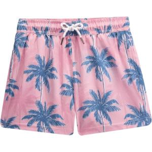 imageBRISIRA Boys Swim Trunks Bathing Suit with Mesh Liner Quick Dry Youth Teen Swim Shorts Kids Swimsuit UPF 50 5t16YLightpinkcoconuttree