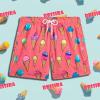 imageBRISIRA Boys Swim Trunks Bathing Suit Compression Boxer Brief Liner AntiChafe Swimsuit Swim Shorts Toddler Kids Youth TeenPink Icecream