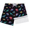 imageBRISIRA Boys Swim Trunks Bathing Suit Compression Boxer Brief Liner AntiChafe Swimsuit Swim Shorts Toddler Kids Youth TeenBlack Dino
