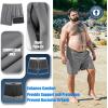 imageBRISIRA Big and Tall Swim Trunks for Men Quick Dry Board Shorts Compression Liner and Zipper Pockets 1X6XGrey