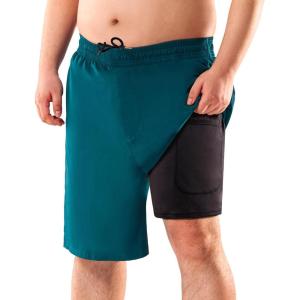imageBRISIRA Big and Tall Swim Trunks for Men Quick Dry Board Shorts Compression Liner and Zipper Pockets 1X6XCopenblue