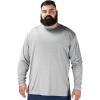 imageBRISIRA Mens Big and Tall UPF 50 Sun Protection Shirts Cooling Rash Guard Long Sleeve Lightweight Quick Dry Fishing RunningLight Gray