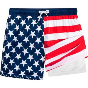 imageBRISIRA Mens Swim Trunks 5 Inch Compression Liner Beach Swim Shorts Bathing Suit Quick Dry 4Way Stretch PocketsAmerica Flag