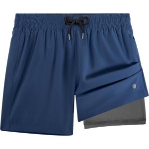 imageBRISIRA Mens Swim Trunks 5 Inch Compression Liner Beach Swim Shorts Bathing Suit Quick Dry 4Way Stretch PocketsCopen Blue