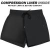 imageBRISIRA Mens Swim Trunks Swim Shorts Quick Dry 5 inch Inseam Beach Shorts with Compression Liner and Zipper PocketBlack