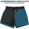 imageBRISIRA Mens Swim Trunks Swim Shorts Quick Dry 5 inch Inseam Beach Shorts with Compression Liner and Zipper PocketBlackcopenblue