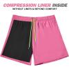 imageBRISIRA Mens Swim Trunks Swim Shorts Quick Dry 5 inch Inseam Beach Shorts with Compression Liner and Zipper PocketHotpink