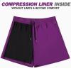 imageBRISIRA Mens Swim Trunks Swim Shorts Quick Dry 5 inch Inseam Beach Shorts with Compression Liner and Zipper PocketPurple
