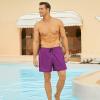 imageBRISIRA Mens Swim Trunks Swim Shorts Quick Dry 5 inch Inseam Beach Shorts with Compression Liner and Zipper PocketPurple