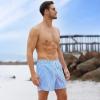 imageBRISIRA Mens Swim Trunks Swim Shorts Quick Dry 5 inch Inseam Beach Shorts with Compression Liner and Zipper PocketStripebluewhite