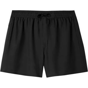 imageBRISIRA Mens Hawaiian Beach Shorts No Liner 5 Inch Lightweight Quick Dry Swim Trunks with Drawstring Elastic Waist ampamp PocketBlack