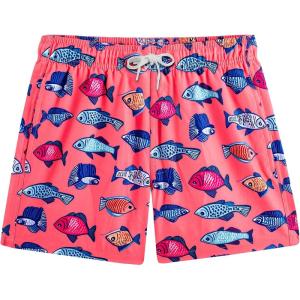 imageBRISIRA Mens Hawaiian Beach Shorts No Liner 5 Inch Lightweight Quick Dry Swim Trunks with Drawstring Elastic Waist ampamp PocketPinkfish