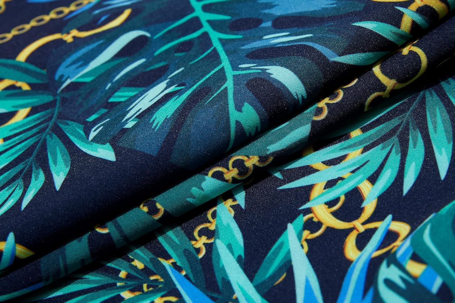 imageBRISIRA Mens Swim Trunks 5 Inch Compression Liner Beach Swim Shorts Bathing Suit Breathable Quick Dry Zipper PocketBlackgreentropical