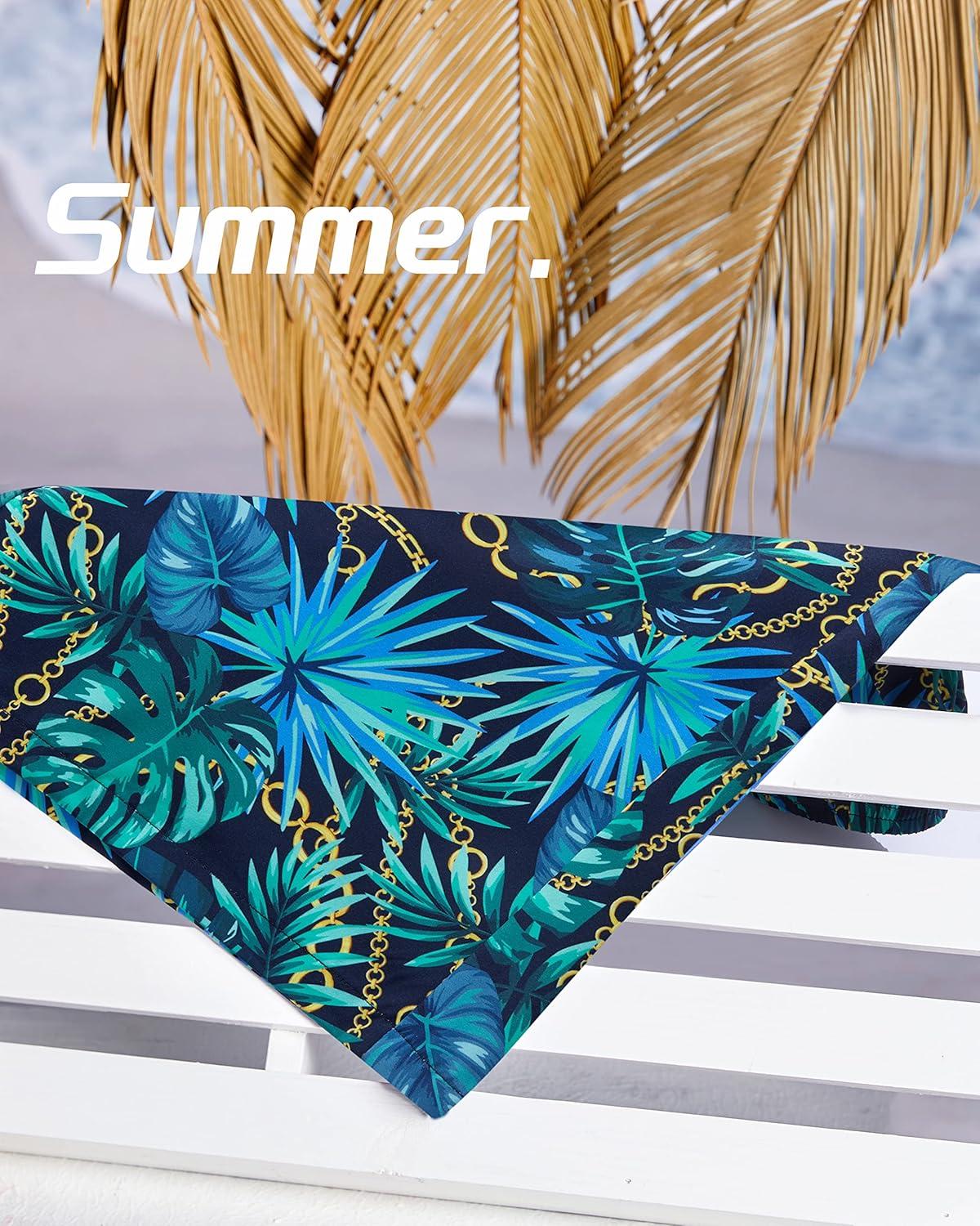 imageBRISIRA Mens Swim Trunks 5 Inch Compression Liner Beach Swim Shorts Bathing Suit Breathable Quick Dry Zipper PocketBlackgreentropical