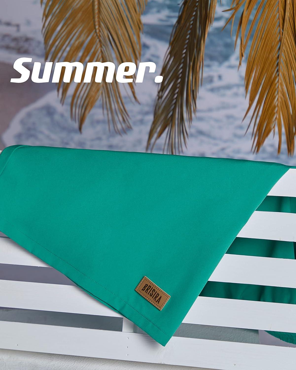 imageBRISIRA Mens Swim Trunks 9 Inch Compression Liner Long Board Shorts Swimwear Bathing Suit AntiChafe Quick Dry Cargo PocketGreenblue