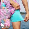 imageBRISIRA Mens Swim Trunks 5 Inch Compression Liner Beach Swim Shorts Bathing Suit Breathable Quick Dry Zipper PocketPink Leaves
