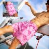 imageBRISIRA Mens Swim Trunks 5 Inch Compression Liner Beach Swim Shorts Bathing Suit Breathable Quick Dry Zipper PocketPinkgradient Floral