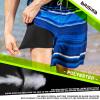 imageBRISIRA Mens Swim Trunks 9 Inch Compression Liner Long Board Shorts Swimwear Bathing Suit AntiChafe Quick Dry Cargo PocketBlackblue Stripe