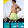imageBRISIRA Mens Swim Trunks Ribbed Textured 5quot Bathing Suit with Compression Liner Board Shorts Beach Swimsuit Quick Dry PocketTendergreenstripes