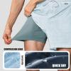 imageBRISIRA Mens Swim Trunks Washed Look Compression Liner 5 inch Swim Shorts Quick Dry Retro Bathing Suit Lightweight PocketLight Blue