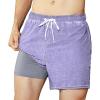 imageBRISIRA Mens Swim Trunks Washed Look Compression Liner 5 inch Swim Shorts Quick Dry Retro Bathing Suit Lightweight PocketGrayish Purple