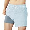imageBRISIRA Mens Swim Trunks Washed Look Compression Liner 5 inch Swim Shorts Quick Dry Retro Bathing Suit Lightweight PocketLight Blue