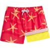 imageBRISIRA Boys Swim Trunks with Compression Liner Youth Bathing Suit Quick Dry AntiChafe Swimsuit Teen Swim Shorts 516YRed Yellowstarfish