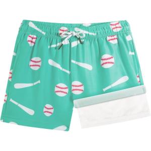 imageBRISIRA Boys Swim Trunks with Compression Liner Bathing Suit Kids AntiChafe Quick Dry Swimsuit Swim Shorts Youth Teens 516YAquagreen Baseball Bat