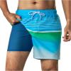 imageBRISIRA Mens 4 inch Swim Trunks with Compression Liner Quick Dry Bathing Suit Beach Swimsuit Board Shorts PocketsBlueGreenstripes