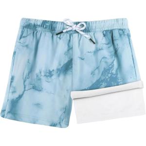 imageBRISIRA Boys Swim Trunks Bathing Suit Compression Boxer Brief Liner AntiChafe Swimsuit Swim Shorts Toddler Kids Youth TeenBlueripple