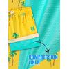 image:imageBRISIRA Boys Swim Trunks Swim Shorts with Compression Liner Stretch Bathing Suit Swimsuit Toddler Kids Youth Teen Quick DryYellow Coconuttree