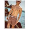 image:imageBRISIRA Mens Swim Trunks Vintage Compression Liner 5 inch Retro Swim Shorts Quick Dry Bathing Suit Lightweight PocketBrown