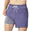 image:imageBRISIRA Mens Swim Trunks Vintage Compression Liner 5 inch Retro Swim Shorts Quick Dry Bathing Suit Lightweight PocketGrayish Purple
