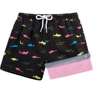 image:imageBRISIRA Toddler Boys Swim Trunks Swimsuit Boys Bathing Suit Compression Boxer Brief Liner AntiChafe Little Kids Baby 12m8YCartoon Fish