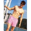 image:imageBRISIRA Mens Swim Trunks 5 Inch Compression Liner Beach Swim Shorts Bathing Suit Quick Dry 4Way Stretch PocketsPink Ocean