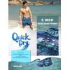 image:imageBRISIRA Mens Swim Trunks 5 Inch Compression Liner Beach Swim Shorts Bathing Suit Quick Dry 4Way Stretch PocketsTiedye Blue Leaves