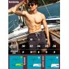 image:imageBRISIRA Mens Swim Trunks 5 Textured Ribbed amp Leopard Bathing Suit Compression Liner Board Shorts Beach Swimsuit Quick DryDarkgrey Leopard