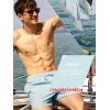 image:imageBRISIRA Mens Swim Trunks 5 Textured Ribbed amp Leopard Bathing Suit Compression Liner Board Shorts Beach Swimsuit Quick DryLightblue Leopard