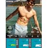 image:imageBRISIRA Mens Swim Trunks 5 Textured Ribbed amp Leopard Bathing Suit Compression Liner Board Shorts Beach Swimsuit Quick DryLightblue Leopard