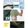 image:imageBRISIRA Mens Swim Trunks 9 Compression Liner Long Board Shorts Swim Shorts Bathing Suit Swimsuit Beach AntiChafe Quick DryArmy Green Leaves
