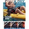 image:imageBRISIRA Mens Swim Trunks 9 Compression Liner Long Board Shorts Swim Shorts Bathing Suit Swimsuit Beach AntiChafe Quick DryBlack Leaf Stripes