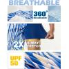 image:imageBRISIRA Mens Swim Trunks 9 Compression Liner Long Board Shorts Swim Shorts Bathing Suit Swimsuit Beach AntiChafe Quick DryWhite  Blue Stripes