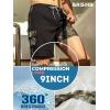 image:imageBRISIRA Mens Swim Trunks 9 Inch Long Board Shorts with Compression Liner SideampCargo Pockets Bathing Suit Beach Quick DryBlack Usa Flagleaf