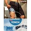 image:imageBRISIRA Mens Swim Trunks 9 Inch Long Board Shorts with Compression Liner SideampCargo Pockets Bathing Suit Beach Quick DryBlackgreen Leaf