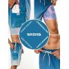image:imageBRISIRA Mens Swim Trunks 9 Inch Long Board Shorts with Compression Liner SideampCargo Pockets Bathing Suit Beach Quick DryBlue Gradientpink Leaf