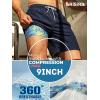image:imageBRISIRA Mens Swim Trunks 9 Inch Long Board Shorts with Compression Liner SideampCargo Pockets Bathing Suit Beach Quick DryBluecoconut Tree