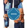 image:imageBRISIRA Mens Swim Trunks 9 Inch Long Board Shorts with Compression Liner SideampCargo Pockets Bathing Suit Beach Quick DryBluecoconut Tree